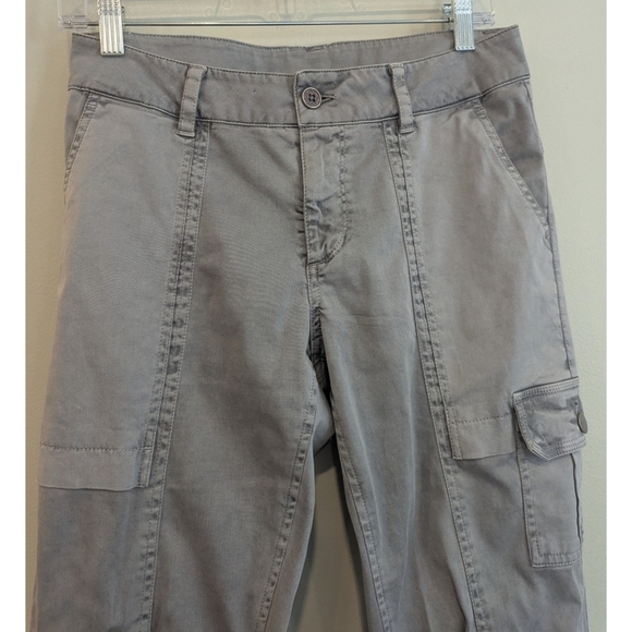Sundance Catalog Cotton Stretch Grey Cargo Pants Size 2 - Picture 2 of 6